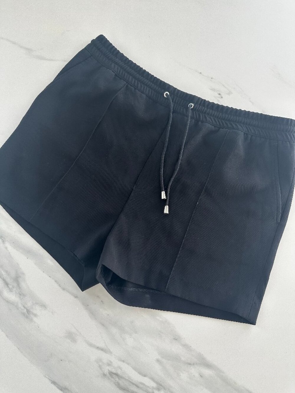 Filippa K Black Tailored Drawstring Shorts Womens EU 40 US M Quiet Luxury